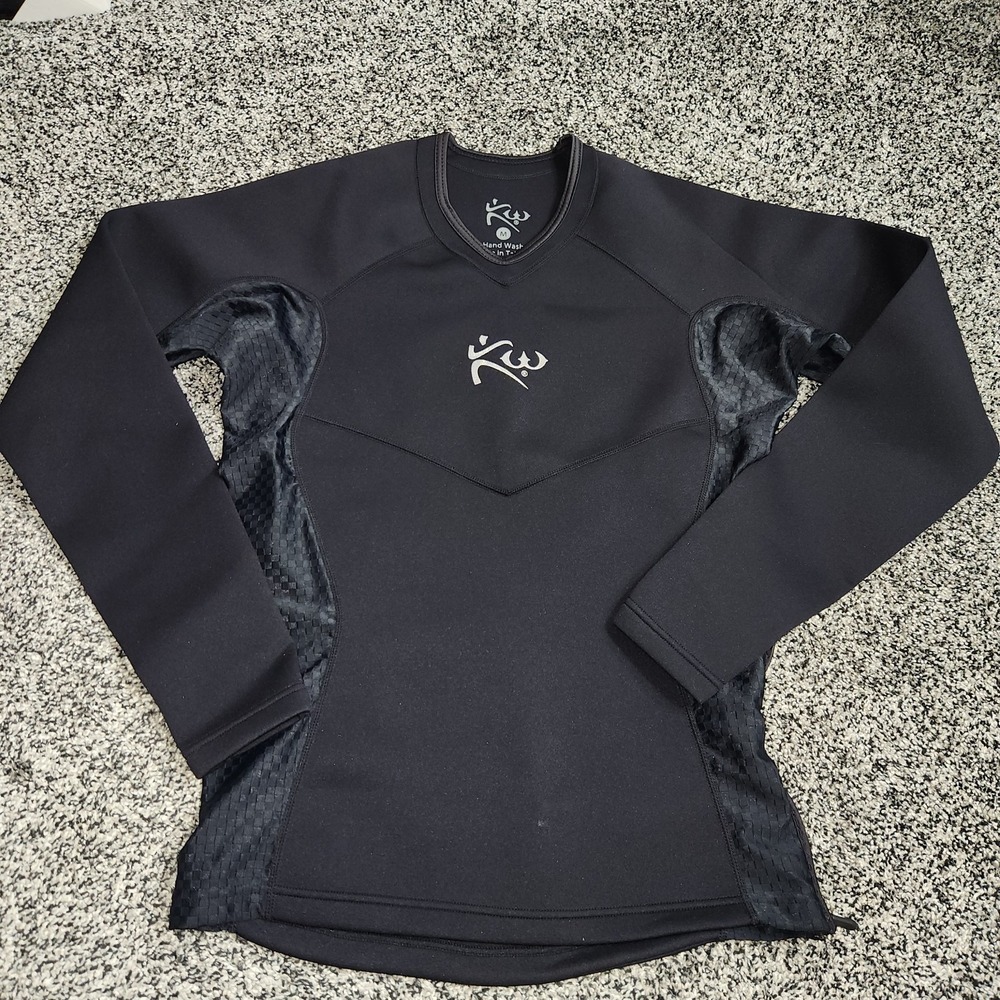 Kutting Weight V3 Sauna Shirt Long Sleeve Black Side Zip Thumb Hole Cut Weight M